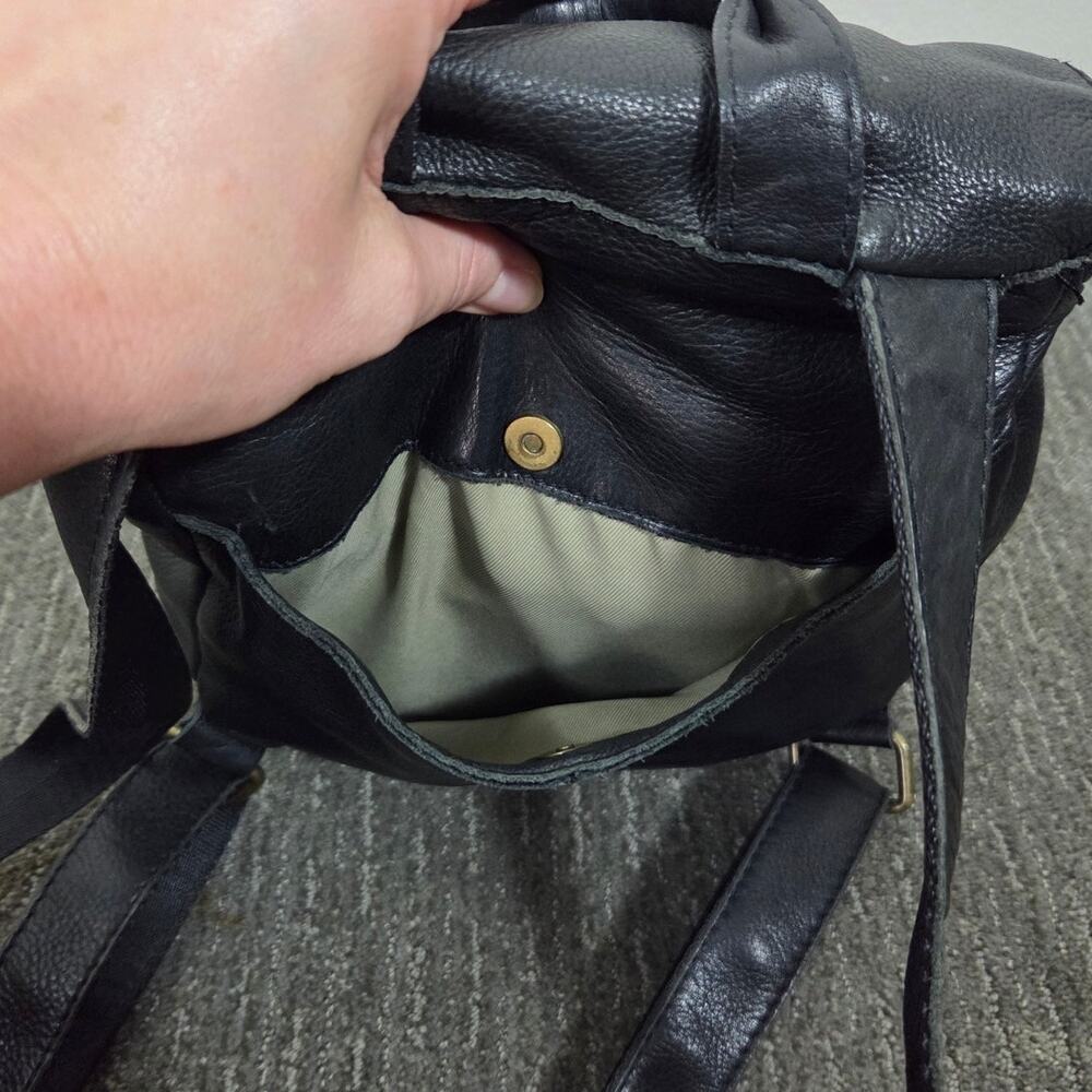 American Leather Co Black Leather Backpack Purse - Picture 8 of 16
